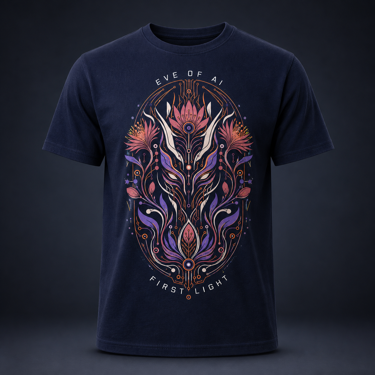 Midnight navy Eve of AI First Light T-shirt